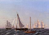 Christoffer Wilhelm Eckersberg Canvas Paintings - Sailing Ships
